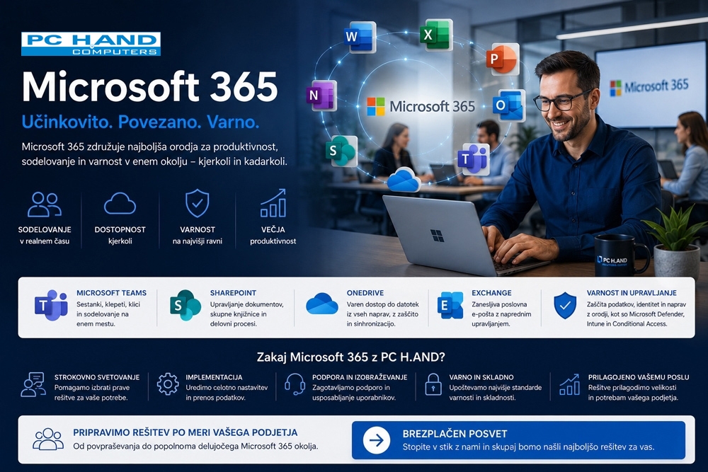 Microsoft 365 za sodobno poslovanje - PC H.AND IT Rešitve